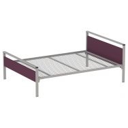 Lit Cubik 140x190 cm gris sommier treillis