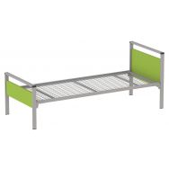 Lit Cubik 80x200 cm gris sommier treillis