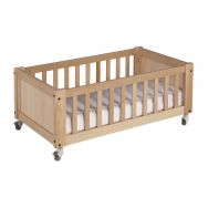Lit crèche Duo bas mobile, hêtre verni naturel