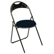 Lot 4 chaises pliantes Flippo dossier métal assise garnie tissu enduit PVC M2