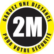Lot de 10 Autocollants de sol ''distance de sécurité'' - français