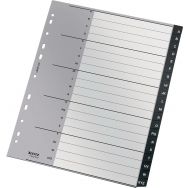 Lot de 10 Intercalaires alphabétique  Re:Cycle  - gris et noir - Leitz