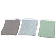 Lot de 12 gants éducatifs éponge 13x10 cm panachés(gris vert amande taupe)