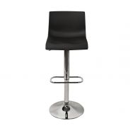 Lot de 2 Tabourets Sacramento pied alu assise noire
