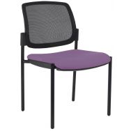 Lot de 2 chaises visiteurs Ritz dossier résille noire