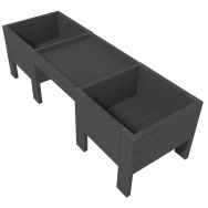 Lot de 2 jardinières 4 pieds et table de rempotage au milieu