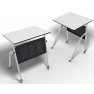 Lot de 2 tables pliantes 4 pieds empilables L60xP50xH75,5cm