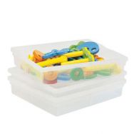 Lot de 3 bacs plats transparents