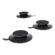 Lot de 3 fixations ventouse pour surface vitrée et velcro noir