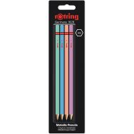 Lot de 4 Crayon graphite Rotring HB corps métallique lot de 4