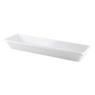 Lot de 4 bacs mélamine GN 2/4 - 53 x 16.2 x 6.5 cm - blanc