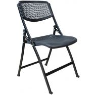 Lot de 4 chaises pliantes Net piètement gris coloris Noir