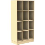 Meuble Octet 12 cases 3 colonnes, socle panneau, coloris beige