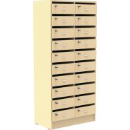 Meuble Octet 20 cases boites aux lettres beige sur socle panneau