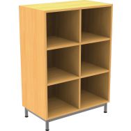 Meuble Octet à cases hêtre sur socle métal