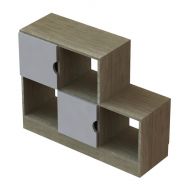 Meuble Quiétub 5 cases + 2 portes Tabac/Gris