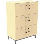 Meuble à cases Octet avec portes sur socle métal gris RAL 9006