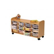 Meuble hauteur 74 cm 4 colonnes avec bacs