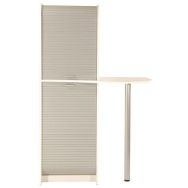 Meuble pause-café larg/prof/haut : 123 x 70 x 180 cm - blanc
