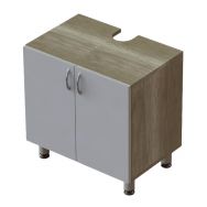 Meuble sous lavabo QuiétubTabac/Gris pied 9006 alu