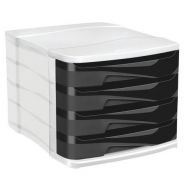 Module de classement Cepbox - 4 tiroirs, Tiroir coloris : Noir