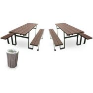 Pack 2 tables FP80 galva en kit + 1 Poubelle Escapade avec élastique