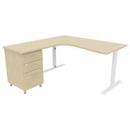 Pack Bureau+caisson haut IDEA asym. ret. à gauche 160 cm