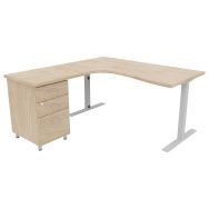 Pack Bureau+caisson haut IDEA asym. ret. à gauche 180 cm