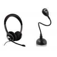 Pack : Micro casque Deluxe HU521-2EP V7 +  Webcam flexible HD HUE