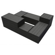 Pack assise modulable Cube 6 modules - gris et noir