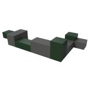 Pack assise modulable Cube 8 modules - gris et vert