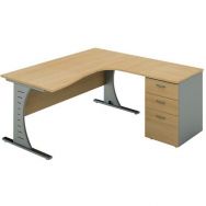 Pack bureau asymétrique retour à droite + caisson HB Clap