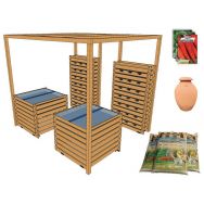 Pack complet : murs bacs à hauteur-pergola