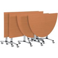 Pack réunion Axe Mélaminé 2 tables 160cm + 2 tables 1/2 rondes 136cm