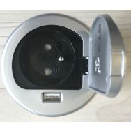 Passe-fil alimentation intégré milieu L76mm argent/noir-3004