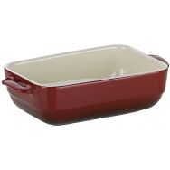 Plat céramique Malin rouge 32x19x6.5cm