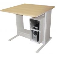 Poste Man Modulo mélaminé, support UC avec barre