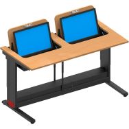Poste de travail pour 2 écrans escamotables jusqu'à 24'' Format+(2)