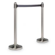 Poteau de délimitation à corde extensible Gris
