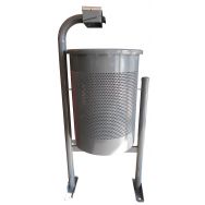 Poubelle Chambéry Eco avec cendrier acier 60 L - gris