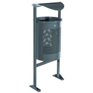 Poubelle Chambéry Eco avec couvercle acier 60 L - gris