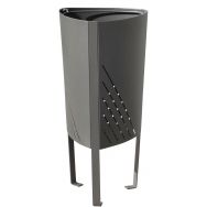 Poubelle Roma - 77 L acier noir