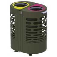 Poubelle Wally double flux 2 x 100 L - gris 7012