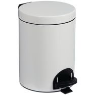 Poubelle métal à pédale seau intérieur Sanélia 5L 9016 Blanc