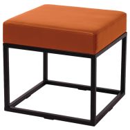 Pouf Nova assise simili cuir structure métal