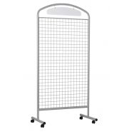 Présentoir grille treillis cadre métal sur roulettes