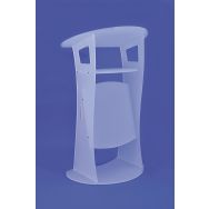 Pupitre de conférence design plexiglas dépoli plateau 72/48 cm avec fronton