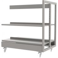 Rayonnage double face sur roulettes Ellipse structure tube