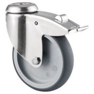 Roulette pivotante à oeil et frein - Capacité 80 kg