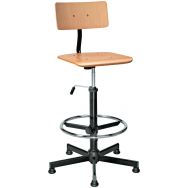 Siège bois repose pieds / patins assise hauteur 68 à 83 cm